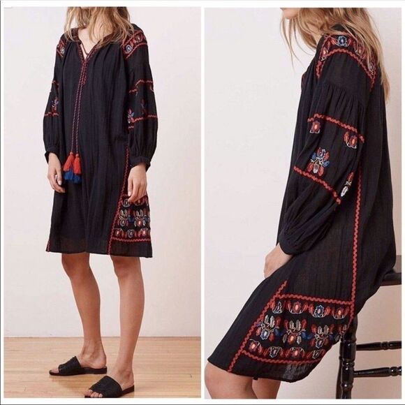 Anthropologie Velvet by Graham & Spencer Black Loane Tunic Dress XS NWT - Picture 10 of 11